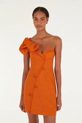 Orange Flower Mini Dress