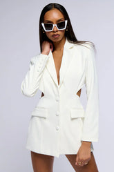 Birdy Blazer With Back Cut Out In White