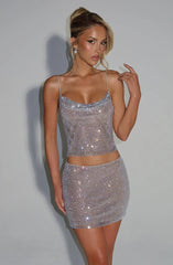 Nila Mini Skirt - Silver