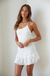 Livia One Shoulder Lace Mini Dress