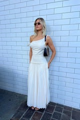 Ophelia Drop Shoulder Pleated Maxi Dress