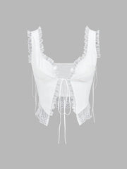 Fly Away Fairytale Lace Trim Crop Cami Top