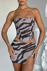 Alina Mini Skirt - Zebra Print