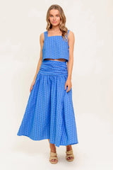 Urban Affair Top Skirt Set Blue