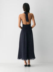 Orchard Halter Dress-Admiral/White