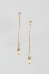 Rosamund Pearl Drop Earrings Gold