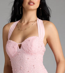 Calla Halter Mermaid Pearl Beaded Formal Dress