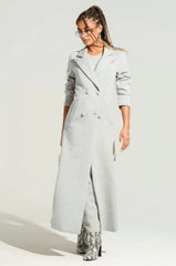 Cocoa Butter Scuba Trench In Grey