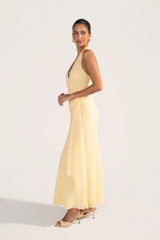 Givelle Maxi V-Neck Halter Dress