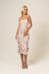 Valerie Embroidered Floral Midi Dress