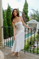 Michaela Strapless Crochet Maxi Dress