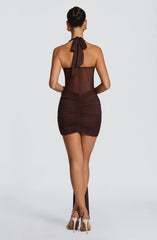 Vixen Mini Dress - Plum Brown