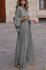 Elegant Long Sleeve V-Neck Dress For Women