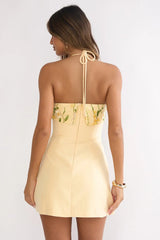 Sunbeam Kiss Foldover Floral Bust Mini Dress Butter
