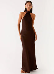 Keena Scarf Maxi Dress - Chocolate