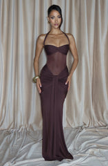 Vixen Maxi Dress - Plum Brown