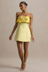 Shelley | Lemon Floral Bandeau Micro-Mini Dress