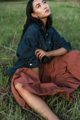 Kenzington Tiered Skirt In Brown Final Sale