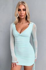 Cindus Long Sleeve Dress- Teal