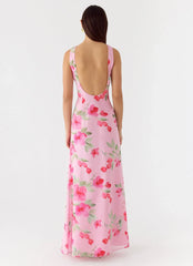 Serafim Chiffon Maxi Dress Petal Soleil