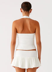 Vegas Nights Halter Neck Top White