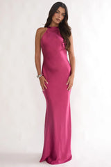 Saphirra Cowl Back Maxi Dress Berry