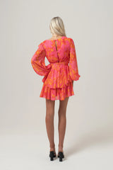 Paige Long Sleeve Mini Dress With Double Belts