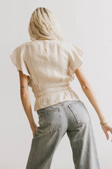 Whit Smocked Blouse In Cream Final Sale