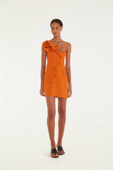 Orange Flower Mini Dress