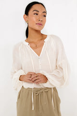 Head In The Clouds Blouse In Ivory Final Sale