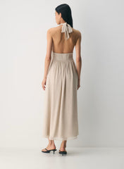 Orchard Halter Dress-Mtrpls Taup