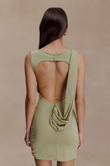 Sage Drape Mini Dress