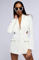 Birdy Blazer With Back Cut Out In White