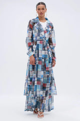 Living The Life Plaid Mesh Trench
