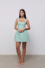 Cotton Pinstripe Mini Dress