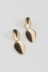 Caius Two Teardrop Earrings Gold