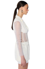 Beibs In The Trap Corset Blazer Dress With Rhinestone Sleeves