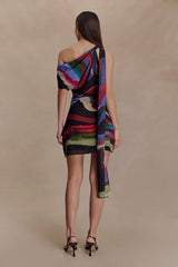 Daisie Chiffon Mini Dress - Multi Fluid Reverie Print