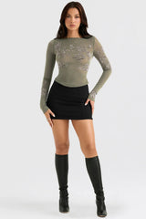 Nisha-Black Sculpting Mini Skirt