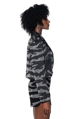Pop Star Zebra Rhinestone Crop Blazer