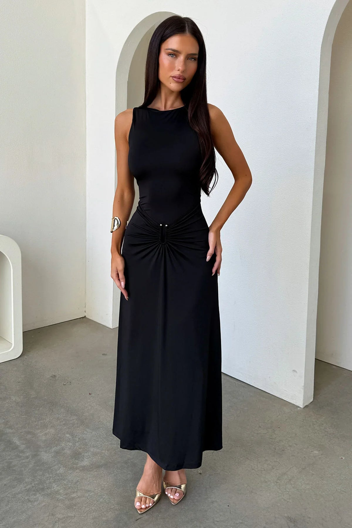 Henrietta Sleeveless Maxi Dress - Black
