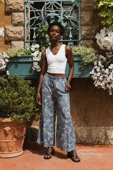 Tallulah Floral Pants In Blue Final Sale