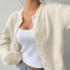 Women’S Cropped Button Cardigan – Soft Knit Layer For Everyday & Casual Wear