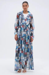 Living The Life Plaid Mesh Trench