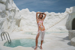 Adaline Floral Lace Mini Dress With Fringe Trims