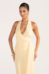 Givelle Maxi V-Neck Halter Dress
