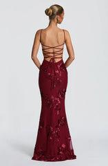 Nefertiti Maxi Dress - Burgundy