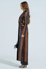 More Life Cutout Faux Leather Trench