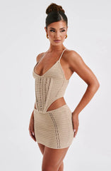 Selma Mini Skirt - Beige