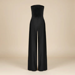 Women’S Strapless Wide-Leg Jumpsuit – Structured Bodice With Elegant Flowing Silhouette